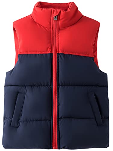 Adigau Fleece Steppweste für Mädchen Stehkragen Armellos Reißverschluss Winterweste Weich Warme Outdoor Pufferweste Marineblau 8-10 Jahre von Adigau