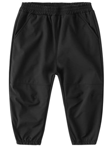 Adigau Jungen Mädchen Softshellhose mit Fleecefütterung Kinder Hose Wasserdicht Winddicht Warm Thermohose Schneehose Winter Outdoorhose Wanderhose A4 7-8 Jahre von Adigau