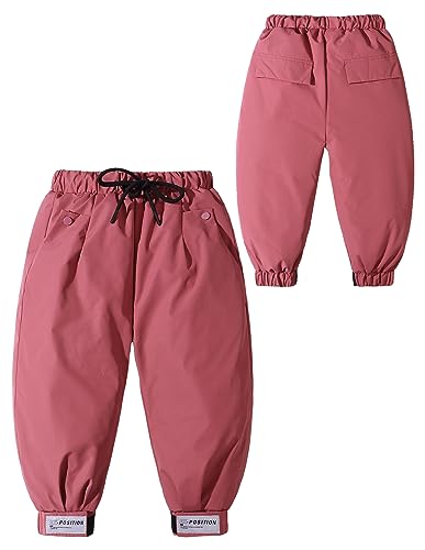 Adigau Kinder Daunenhose Winter Dicke Winddicht Warm Schneehose Jungen Mädchen Wasserdicht Winter Hose Gefütterte Outdoorhose Sporthose B2 5-6 Jahre alt von Adigau