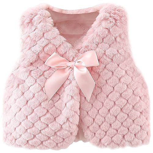 Adigau Kunstpelz Fellweste Kinder Mädchen Fleece Weste Winter Baby Warm Plüsch Ärmellose Jacke Pelzmantel A2 12-24 Monate von Adigau