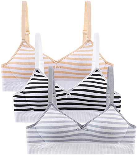 Adigau Mädchen BH 3er-Pack Ohne Bügel Trainings Bra Trägertop Teenager Bra Sport-BH mit Verstellbarem Schultergurt A2 70A Adigau Mädchen BH 3er-Pack Ohne Bügel Trainings Bra Trägertop Teenager Bra Sport-BH mit Verstellbarem Schultergurt A2 70A von Adigau