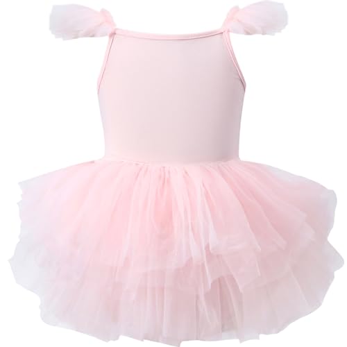 Adigau Mädchen Kinder Ballett Kleid Baumwolle Gymnastik Trikot Tutu Rock Balletttrikot Ballettkleidung Tanzkleid Tanztrikot B2 4-6 Jahre von Adigau