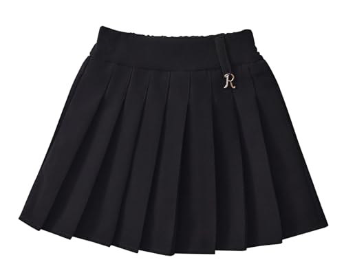 Adigau Mädchen Plisseerock mit Innen-Shorts Hohe Taille A-Linie Schuluniform Rock Klassischer Bequem Faltenrock Weich Mode Röcke A3 7-8 Jahre von Adigau