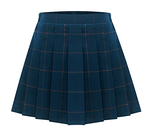 Adigau Mädchen Rock Shorts Integrierte Schuluniform Kinder Mädchen Rock Plissee Fringe Rock Mädchen Skaten Tennis Frühling Herbst A-Gitter 2 10-11 Jahre alt von Adigau