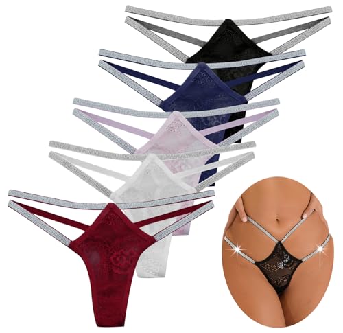 Adigau Mehrpack Damen Spitze Unterhosen Frauen Nahtlose Unterwäsche V Waisted Sexy Panties Seamless Slips von Adigau