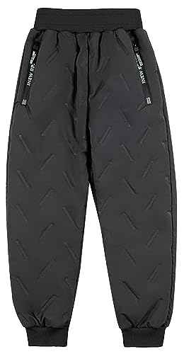 Adigau Softshellhose Kinder wasserdichte Skihose Gefütterte Thermohose Jungen Mädchen Warme Winddicht Winter Schneehose Outdoorhose Wanderhose Grau 10-11 Jahre von Adigau