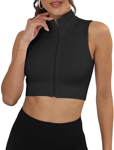 Adigau Sport BH Starker Halt Vorderverschluss Tragbarer Bra Ohne Bügel Starker Halt Nahtlose Sport BH Nahtlose Sportbekleidungfür Yoga Fitness Schwarz M von Adigau