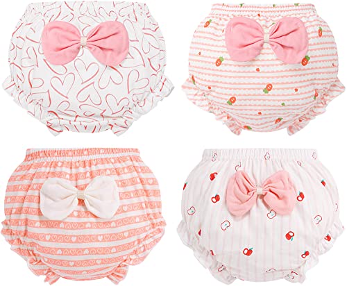 Adigau Töpfchen Trainingshose 4er Pack Baby Mädchen Kinder Mädchen Jungen Baumwolle Unterwäsche Unterhosen Rüsche Hose Bloomer Shorts B1 2-3 Jahre alt von Adigau