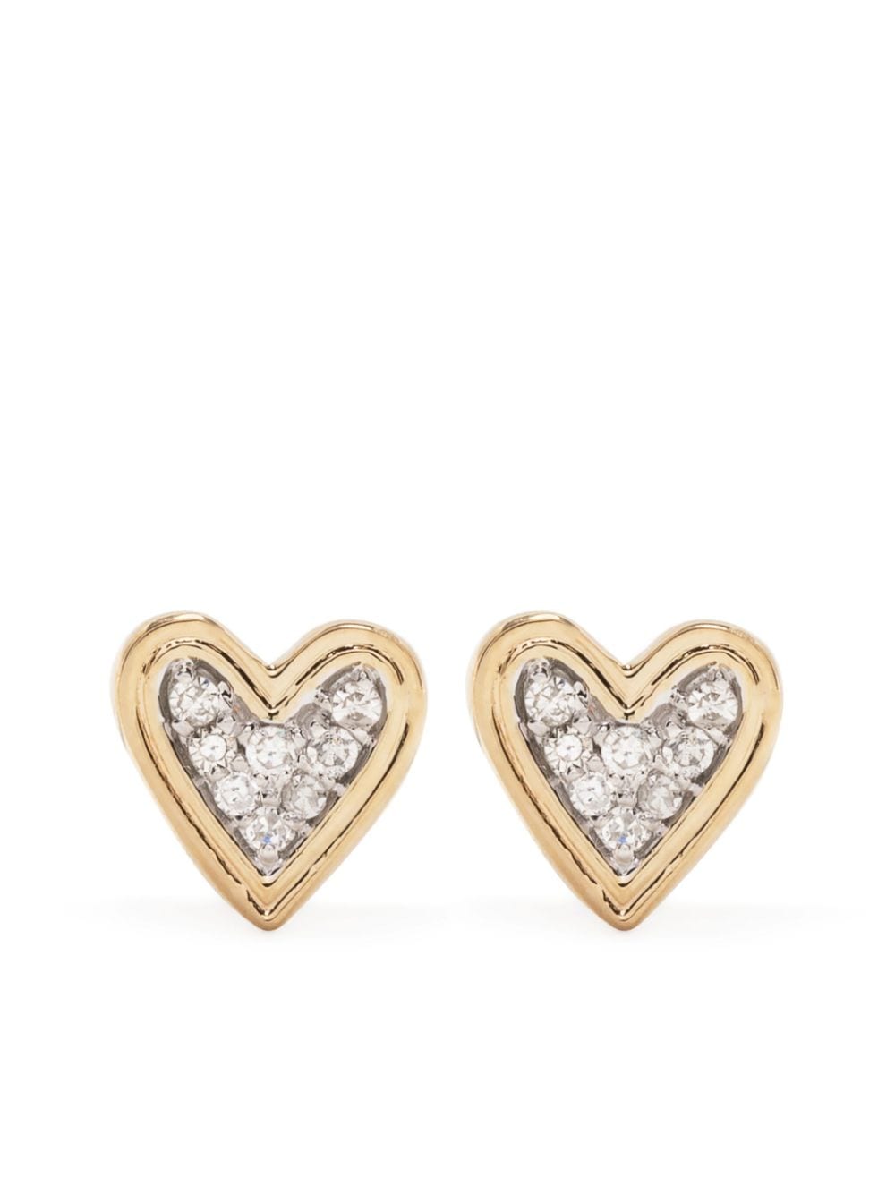 Adina Reyter 14kt Peace Heart Gelbgoldohrring mit Diamanten von Adina Reyter