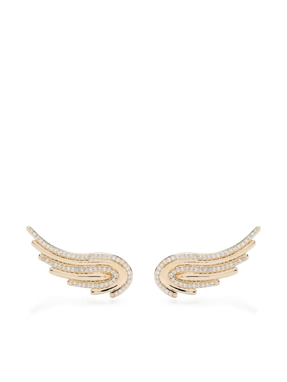 Adina Reyter 14kt Large Flight Wings Gelbgoldohrringe mit Diamanten von Adina Reyter