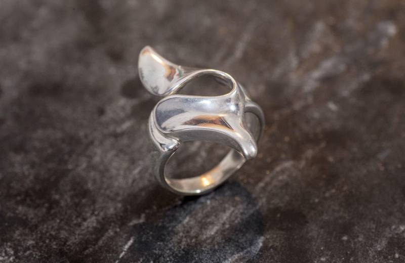 Designer Ring, Silber Statement Einzigartiger Künstler Handwerker Massiv Schlicht Ring von AdinaStone
