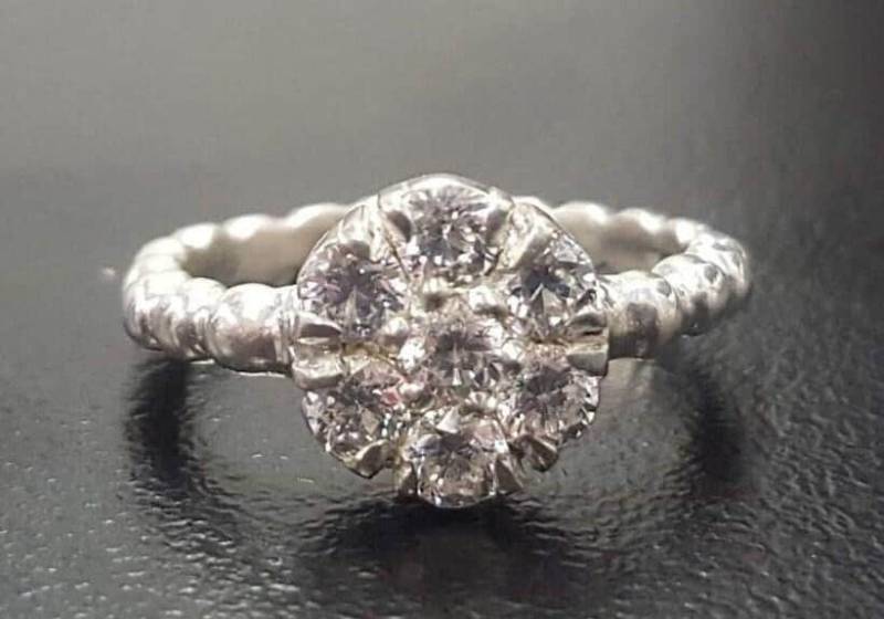 Zierliche Blumen Ring, Sterling Silber Glitzernde Verlobungsring, Vintage Diamant Erstellt Diamant, Brautjungfer Cz Zierliche Blumen Ring, Sterling Silber Glitzernde Verlobungsring, Vintage Diamant Erstellt Diamant, Brautjungfer Cz von AdinaStone