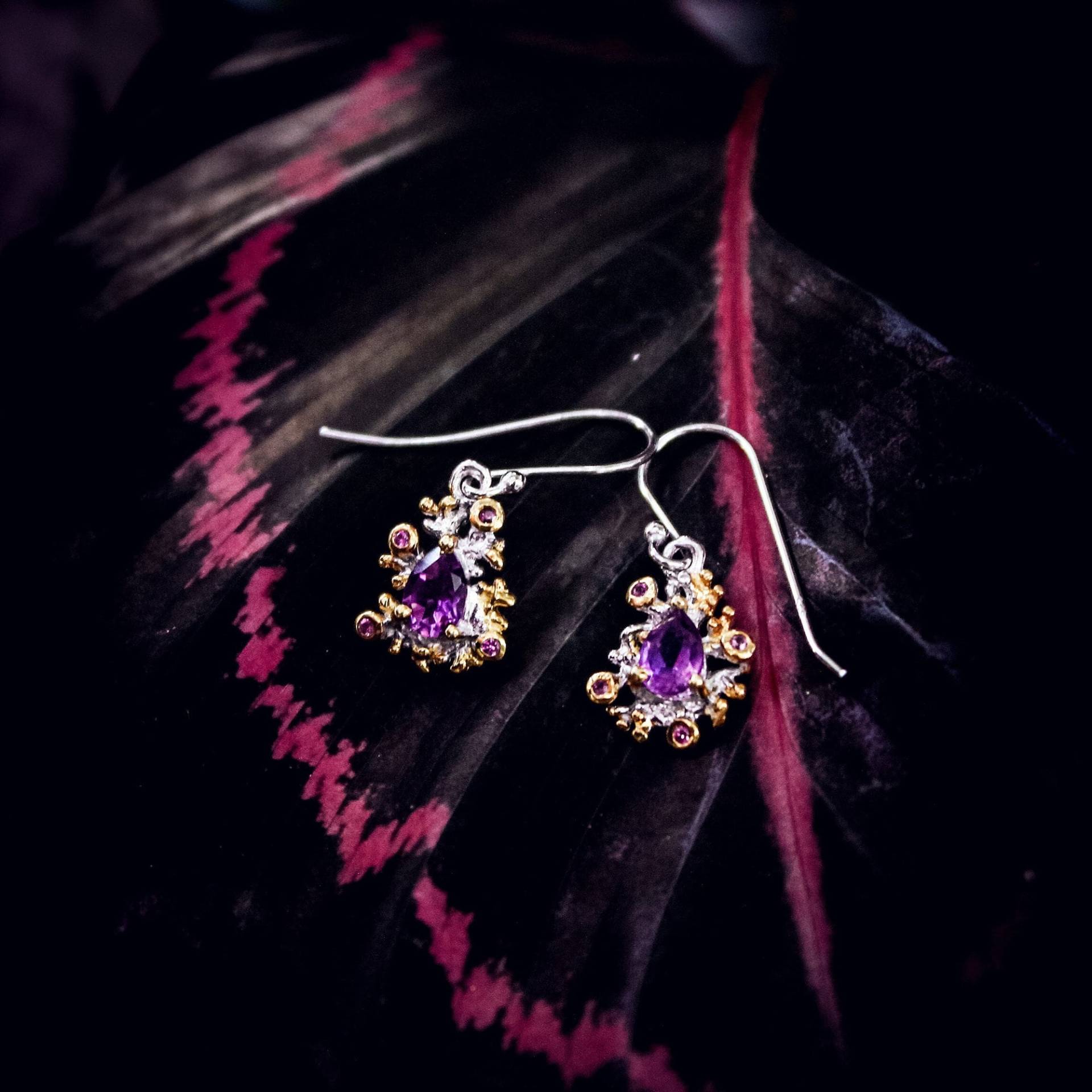 Amethyst Ohrringe, 925 Sterling Silber Ringe, Perle Braut Schmuck, Schmuck Set, Sets, Februar Birthstone von AdioreJewels