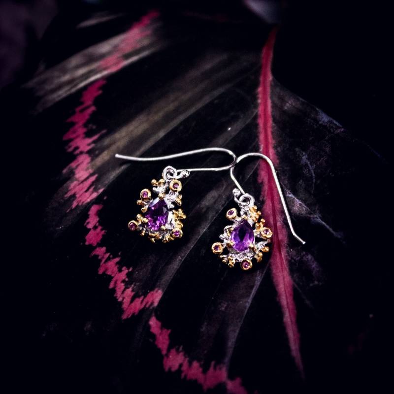 Amethyst Ohrringe, 925 Sterling Silber Ringe, Perle Braut Schmuck, Schmuck Set, Sets, Februar Birthstone von AdioreJewels