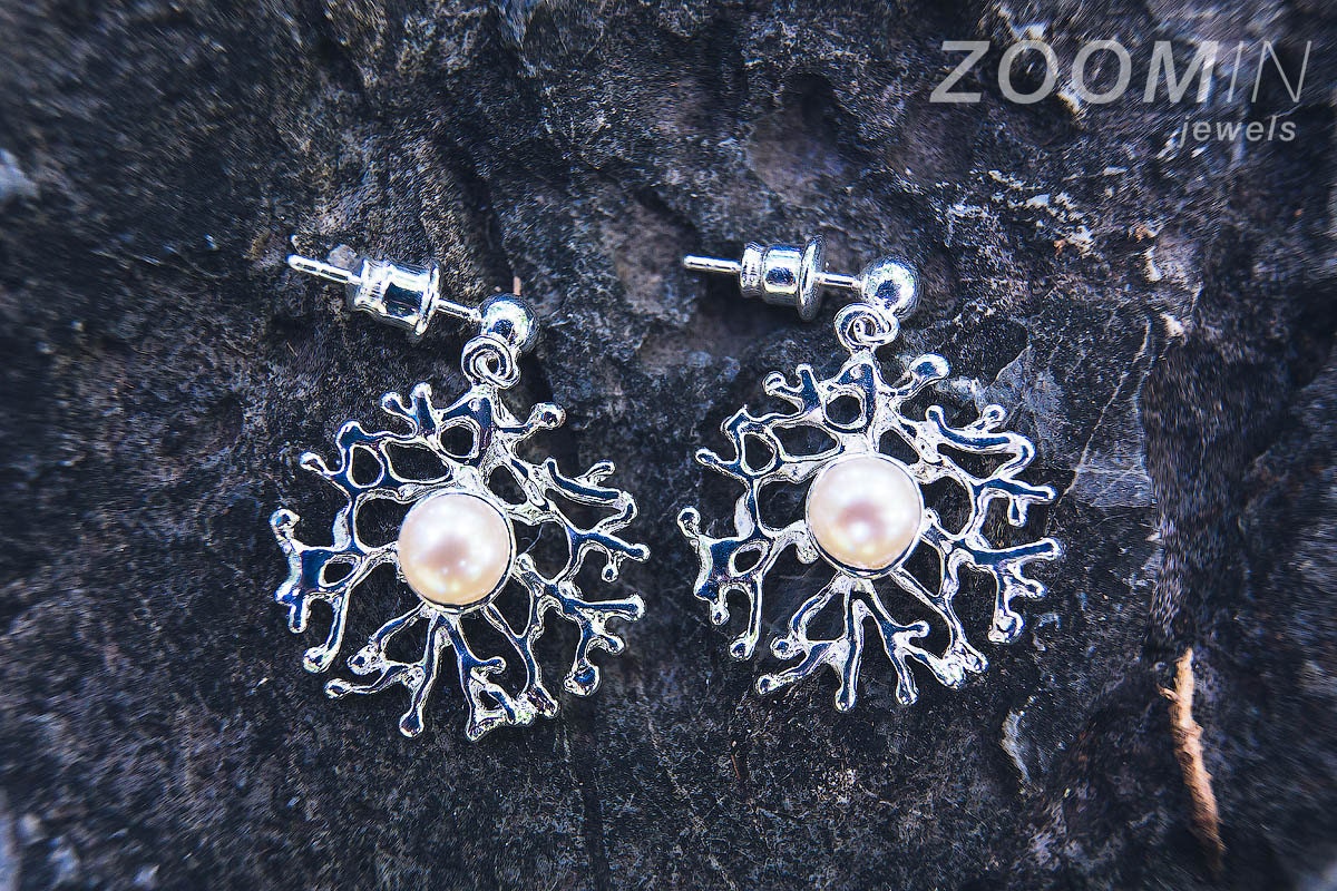 Baumeln Perle Ohrringe, Silber Naturschmuck, Juni Birthstone Schmuck, Brautjungfer Geschenke, Kleine Edelstein Ohrringe von AdioreJewels