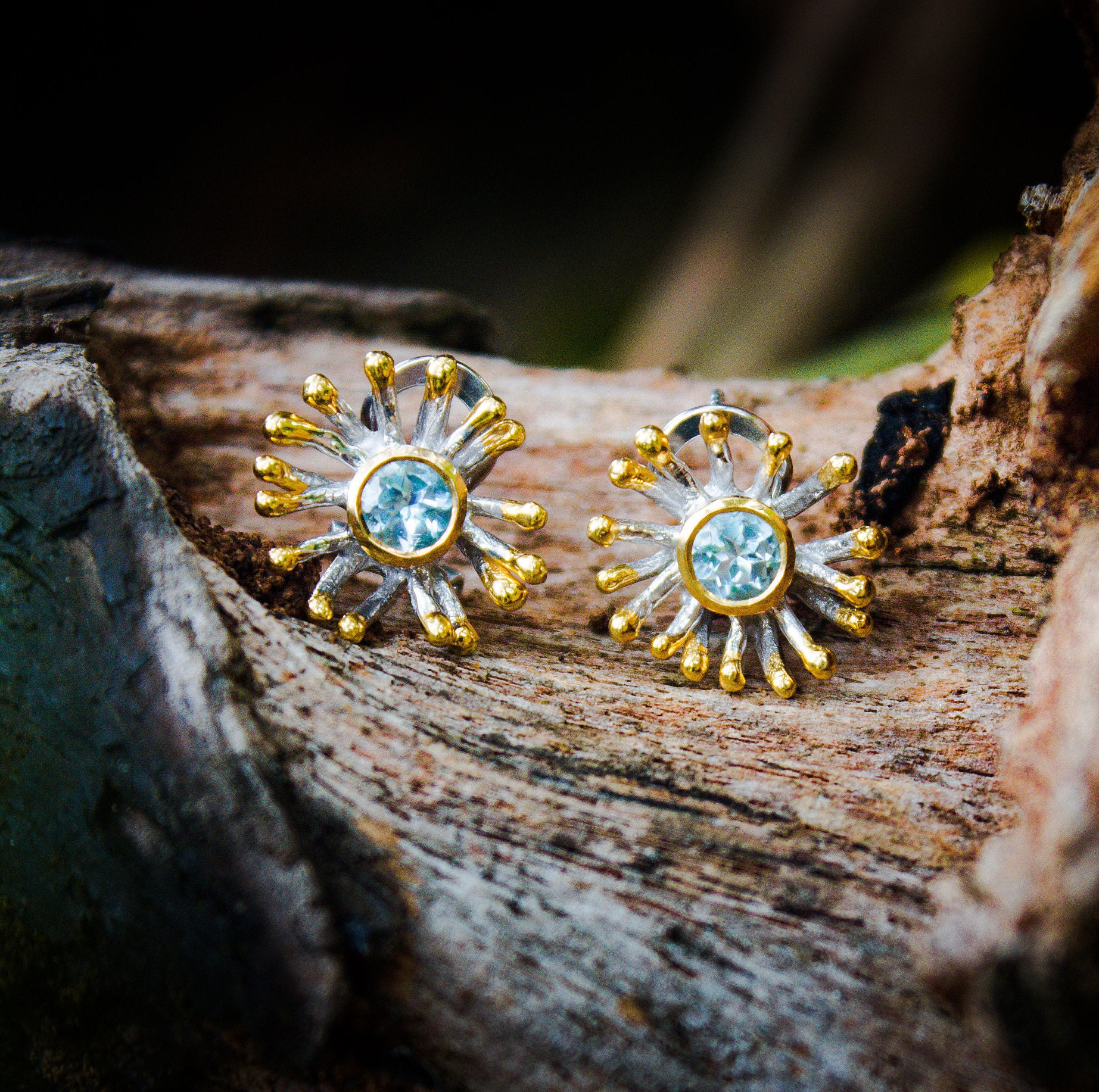 Bue Topas Ohrringe, Blaue Jewerly, November Geburtsstein, Sterling Silber Alice Collections, Erschwingliche Brautjungfer Schmuck-Sets von AdioreJewels