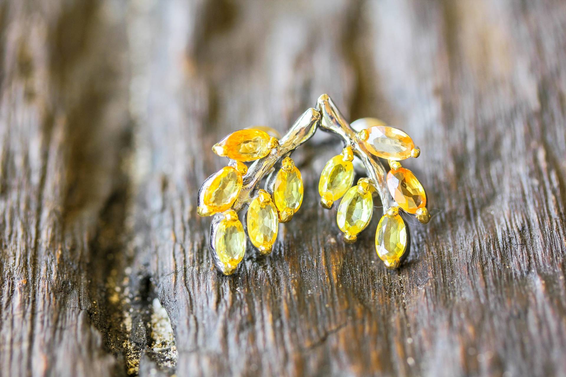 Gelbe Saphir Ohrringe, Handgefertigte Vergoldet, Braut Sets, Brautjungfer Geschenke, Schmuck Für Mama, Sterling Silber Ohrringe von AdioreJewels