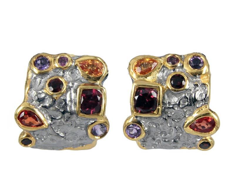 Granat Ohrringe, Clip Auf Boho Schmuck, Birthstone, Amethyst Ohrringe Zales, 925 Sterling Silber Schmuck von AdioreJewels