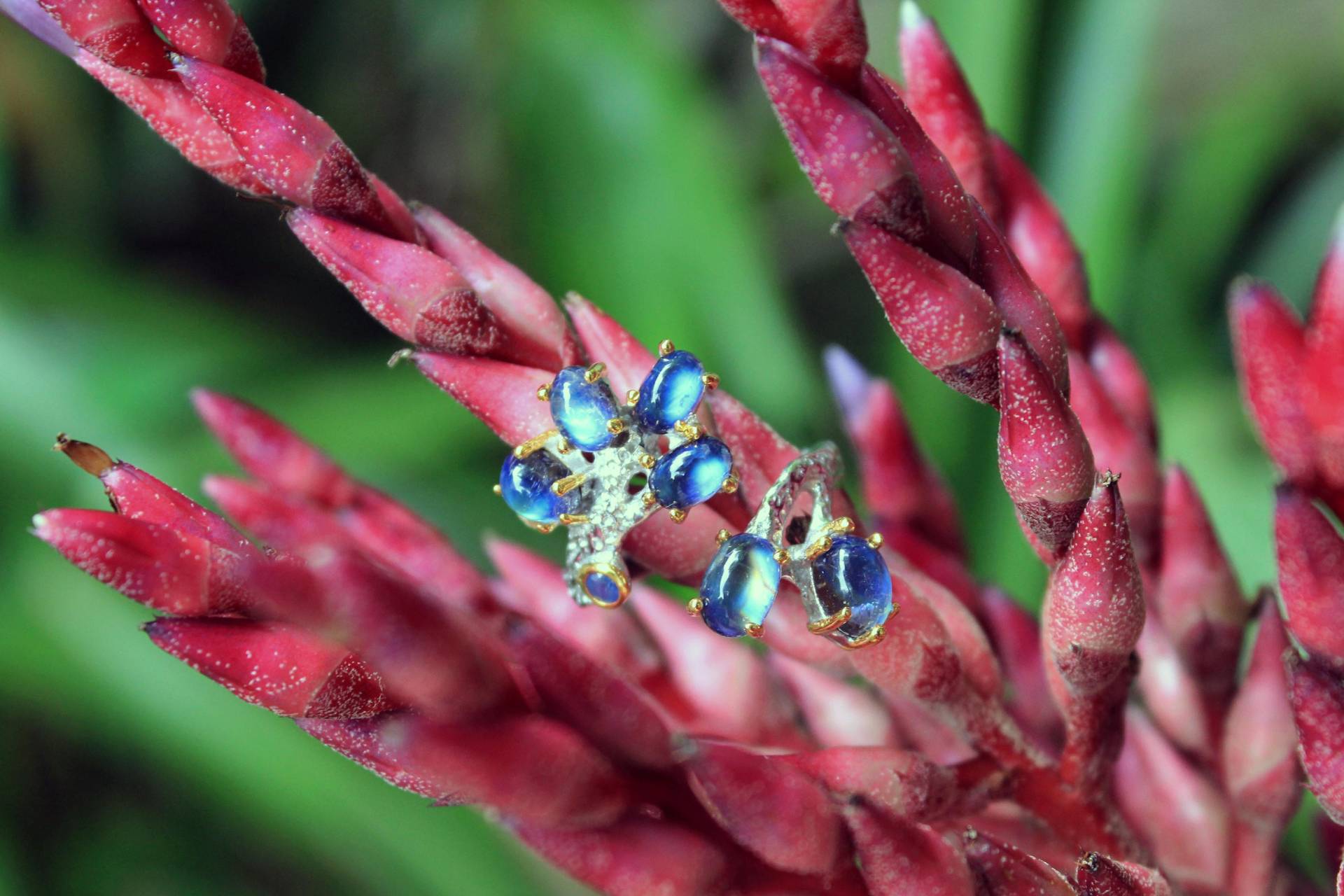 Offene Schaft Ring, September Birthstone Schmuck, Brautjungfer Geschenke, Perle Braut Verstellbare Ringe, Blaue Saphir-Ring, Geschenke Für Sie von AdioreJewels