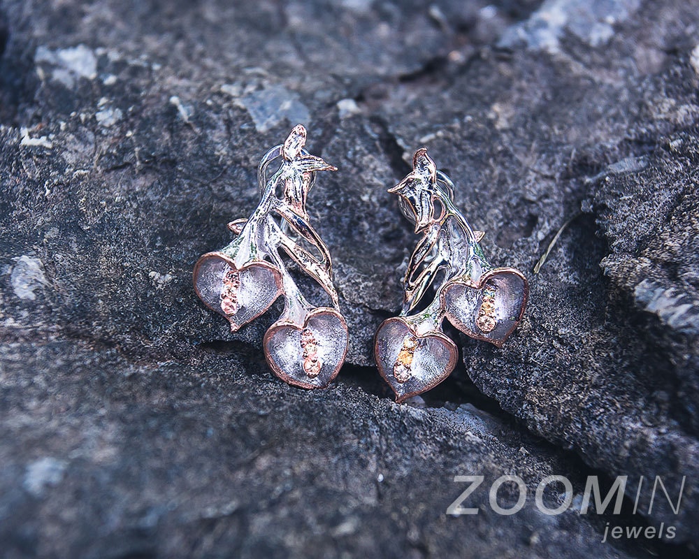 Rote Saphir Blume Ohrringe, Boho Schmuck, Clip Auf Einzigartige Muttertagsgeschenke, Herz Geschenke Für Mama von AdioreJewels