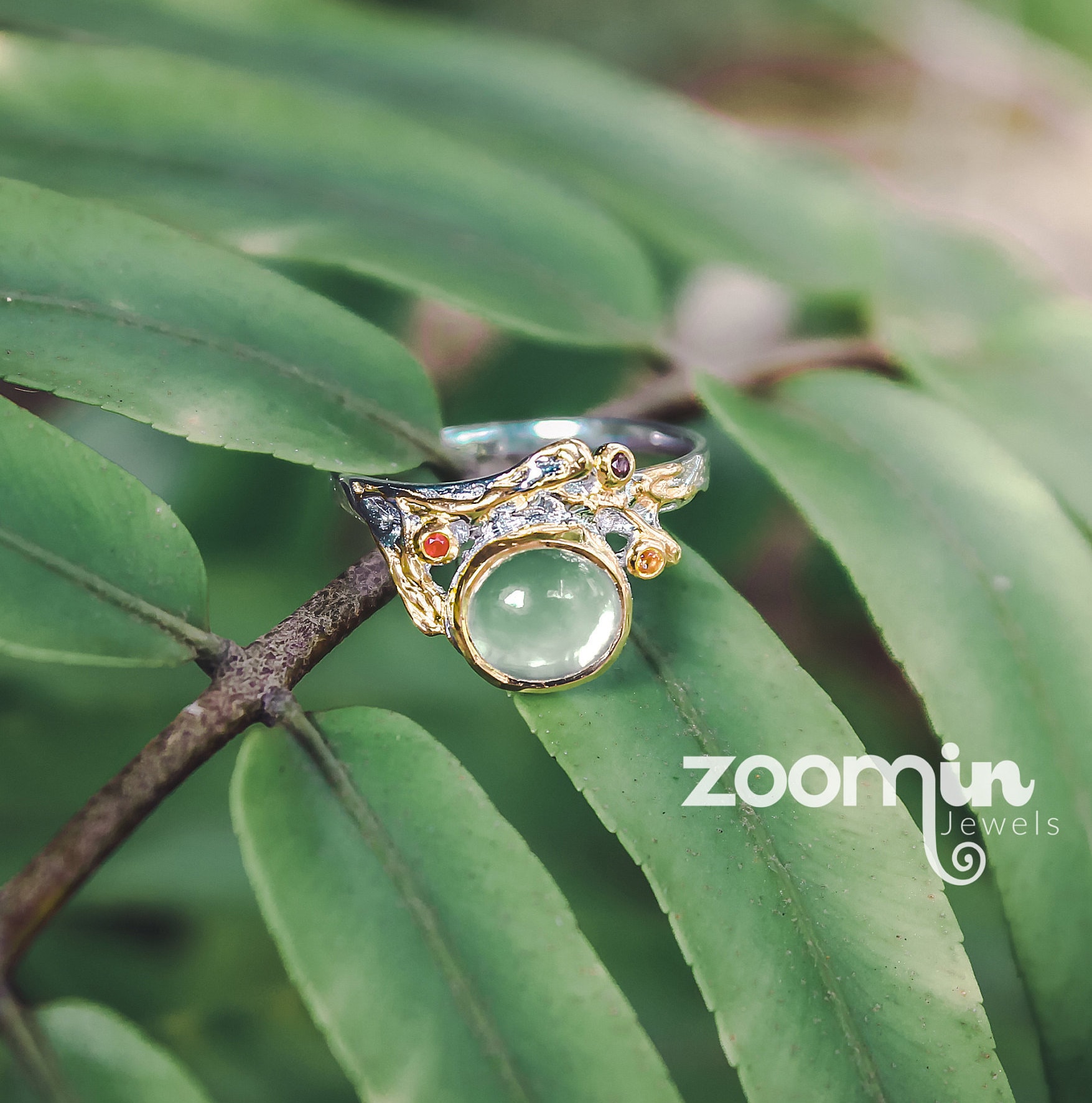 Saphir-Ringe, Sterling Silber Ringe, Gold Und Ring, Edelstein-Ring, Prehnite Brautschmuck Online, Hochzeitsschmuck von AdioreJewels