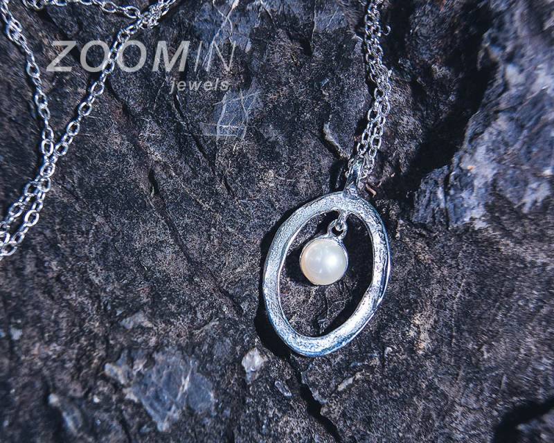 Silber Perle Halskette, Sterling Hochzeitsschmuck, Ovale Anhänger Geburtsstein, Geschenke Für Mama von AdioreJewels