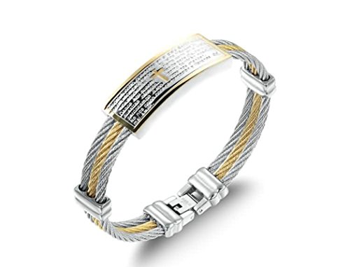 Adisaer Armreifen Vergoldet Armketten Herren Kreuz Gravur Christlich Leder Silber Gold Geburtstag 14Cm Charm Armband Für Männer von Adisaer