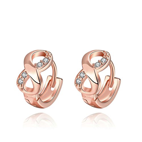 Adisaer Ohrringe Mädchen 925 Silber Ohrstecker Rosegold Zirkonia Damen Unendlichkeit Ewig Liebe Nummer 8 Infinity Ohrstecker 18K Vergoldet Zirkonia Braut Ohrringe Verlobung Creolen Für Frauen von Adisaer