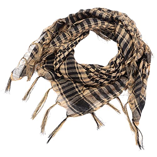 Adisputent Palästina Tuch 100% Baumwolle Halstuch Arab Houndstooth Großer Quadratischer Shawl Wrap Militär Tactical Desert Schal Frauen Männer arabische Shemagh Keffiyeh Kamel von Adisputent