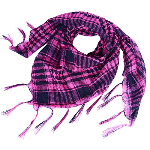 Adisputent Palästina Tuch 100% Baumwolle Halstuch Arab Houndstooth Großer Quadratischer Shawl Wrap Militär Tactical Desert Schal Frauen Männer arabische Shemagh Keffiyeh Rosa von Adisputent