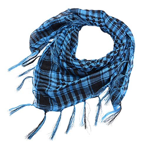 Adisputent Palästina Tuch 100% Baumwolle Halstuch Arab Houndstooth Großer Quadratischer Shawl Wrap Militär Tactical Desert Schal Frauen Männer arabische Shemagh Keffiyeh See-blau von Adisputent