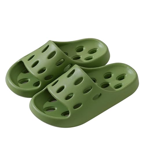 Adisputent Unisex Badelatschen Badeschuhe Damen Herren Badeschlappen Schlappen Schnell Trocknende Duschhausschuhe EVA Leichte Sohle Slide Rutschfeste Badeschuhe Sommer B Grün 4041 von Adisputent