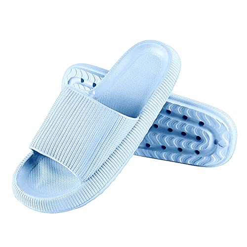 Adisputent Unisex Badelatschen Badeschuhe Herren Damen Badeschlappen Cloudyzz Schlappen Wolke Hausschuhe EVA Weiche Sohle Slide Gummi Home Slippers rutschfeste Pantoletten Sommer Himmelblau 40-41 von Adisputent