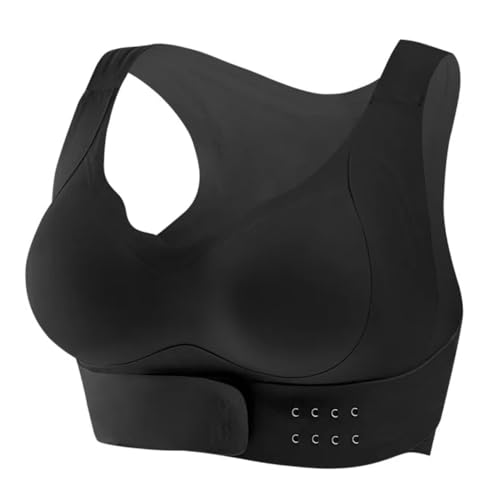 Arisefrom Lifting-Korrektur-BH mit Frontschnalle für Damen – Nahtloser Haltungs-BH mit, überkreuzter Rückenformung und -unterstützung, bequemer bügelloser Push-Up-BH (Black,M) von Adius
