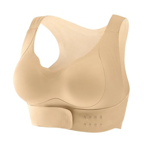 Arisefrom Lifting-Korrektur-BH mit Frontschnalle für Damen – Nahtloser Haltungs-BH mit, überkreuzter Rückenformung und -unterstützung, bequemer bügelloser Push-Up-BH (Skin,L) von Adius
