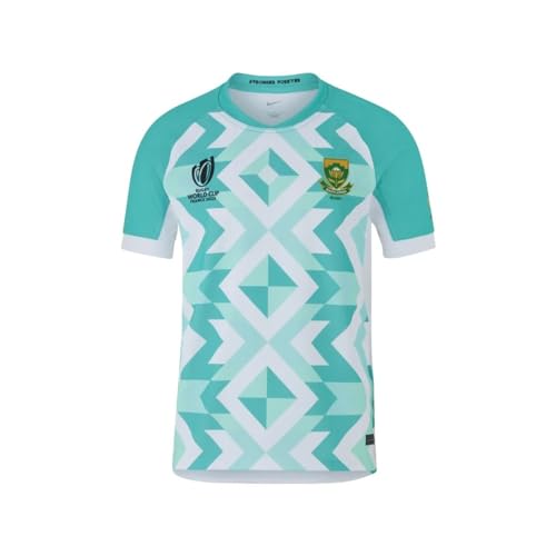 2023 RWC Springbok Stadiontrikot, Rugby-Trikot, Rugby-T-Shirt, Poloshirt, Herren-Match-Trainings-Fußballtrikot (Color : Blue, Size : 5XL) von Adleme
