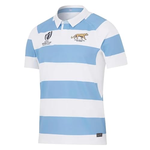 2023 Weltmeisterschaft RWC Argentinien, Rugby-Trikot, Rugby-T-Shirt-Poloshirt, Herren-Matchtraining-Fußballtrikot (Color : White, Size : S) von Adleme
