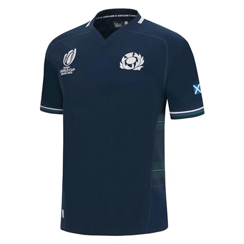 2023 Weltmeisterschaft RWC Schottland, Rugby-Trikot, Rugby-T-Shirt-Poloshirt, Herren-Matchtraining-Fußballtrikot (Color : Blue, Size : S) von Adleme