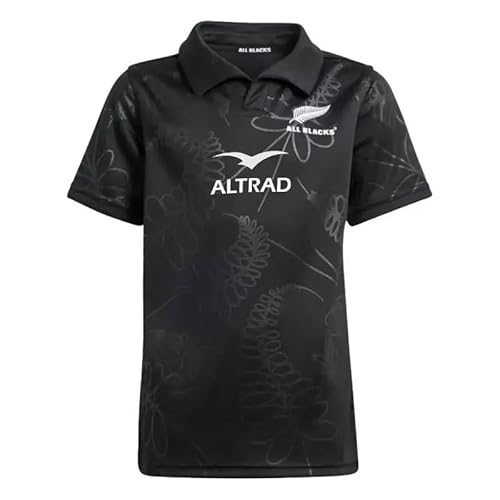 2024 New Zealand All Blacks Rugby-Trikot, Rugby-T-Shirt, Poloshirt, Herren-Match-Trainings-Fußballtrikot (Color : White, Size : 5XL) von Adleme