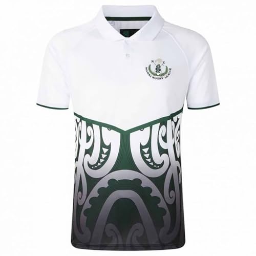 Maori All Blacks All Star Rugby-Trikot, Rugby-T-Shirt, Poloshirt, Herren-Match-Training, Freizeit-Fußballtrikot(Color:07,Size:S) von Adleme