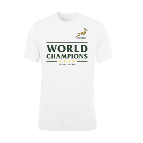 Rugby-Trikot, Südafrika Rugby-T-Shirt 2024, bequem und atmungsaktiv for Spiele und Alltag (Color : White, Size : XL) von Adleme