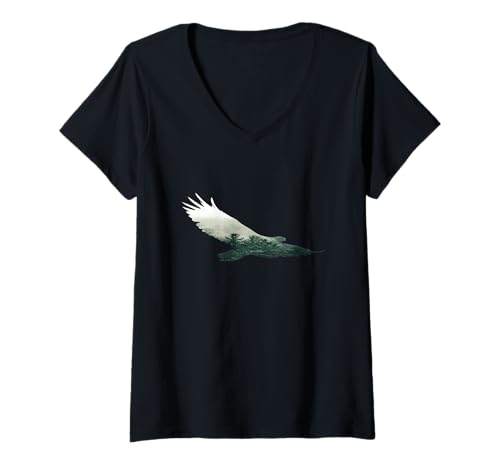 Damen Adler Wald Umweltschutz Natur T-Shirt mit V-Ausschnitt Damen Adler Wald Umweltschutz Natur T-Shirt mit V-Ausschnitt von Adler Wald Umweltschutz Natur Baum