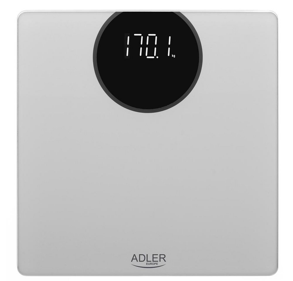 Adler Personenwaage AD 8175, digital, mit LED Anzeige, Batterie, bis 180kg, silber von Adler
