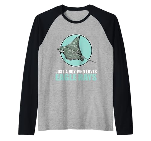 Herren Just a Boy who Loves Eagle Rays. Adlerrochen Raglan von Adlerrochen Tier Shop