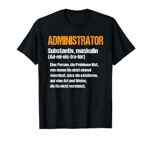 Admin & Sysop Motive Designs - Lustig Admin T-Shirt für Männer - Schwarz, S - V-Ausschnitt, Halbarm - Perfekt für IT-Profis von Admin & Sysop Motive Designs