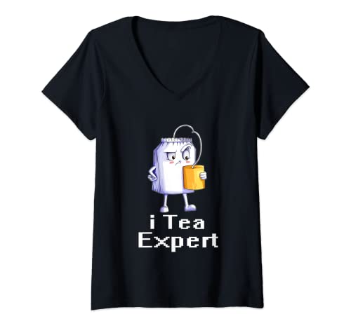 Damen Computer Admin IT-Spezialisten PC Programmierer I Tea Expert T-Shirt mit V-Ausschnitt von Administratoren Spaßdesign Computer Nerd Geschenk