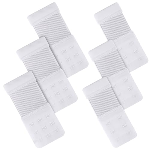 Admygo 6 Stück BH-Verlängerer, BH Verlängerung 2 Haken & BH Verlängerung 3 Haken, bequem und dehnbar, Bra Extender Weich für Damen und Mädchen - Weiß von Admygo
