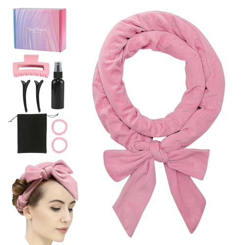 Lockenwickler über Nacht, 8 Stück Heatless Curls Set für Langes Haar, Overnight Curls für Frauen und Mädchen, Weiche Lockenband für Hitzefreie Overnight Curl & Blowout Hair - Rosa von Admygo