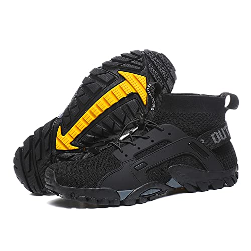 Adoff Bergschuhe Wanderschuhe Leichte, rutschfeste Outdoor-Sportschuhe Atmungsaktive Mesh-Sommer-Watschuhe (42,schwarz) von Adoff