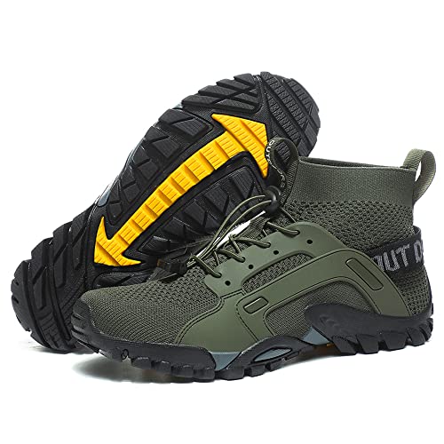 Adoff Bergschuhe Wanderschuhe Leichte, rutschfeste Outdoor-Sportschuhe Atmungsaktive Mesh-Sommer-Watschuhe (43,Armee grün) von Adoff